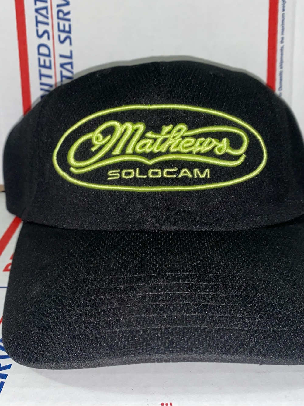 Mathews Solocam Logo composite bow arrow model brand company archery hat cap s/m